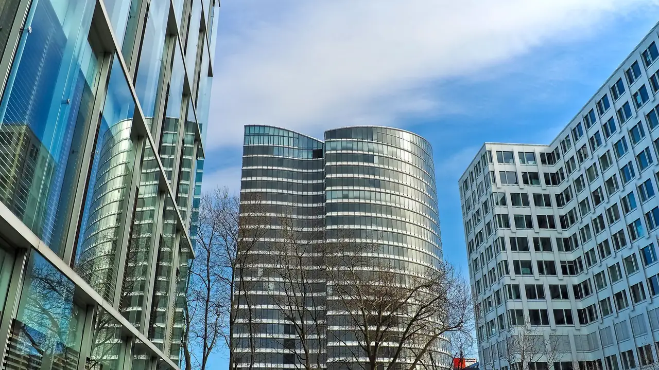 Office towers in a financial district