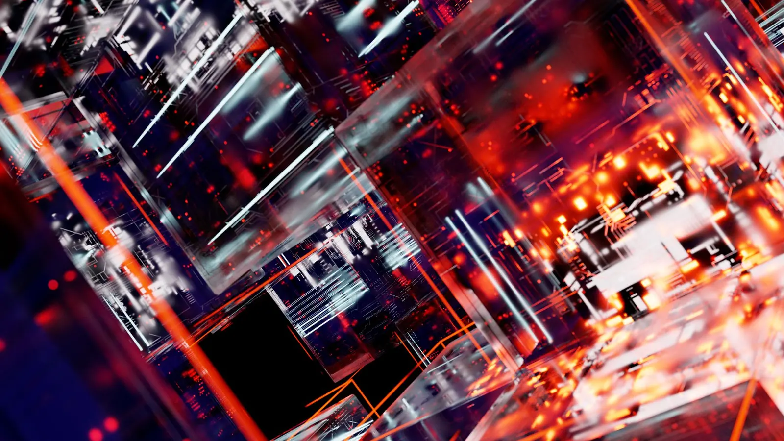 An abstract view of digital market data in red and blue