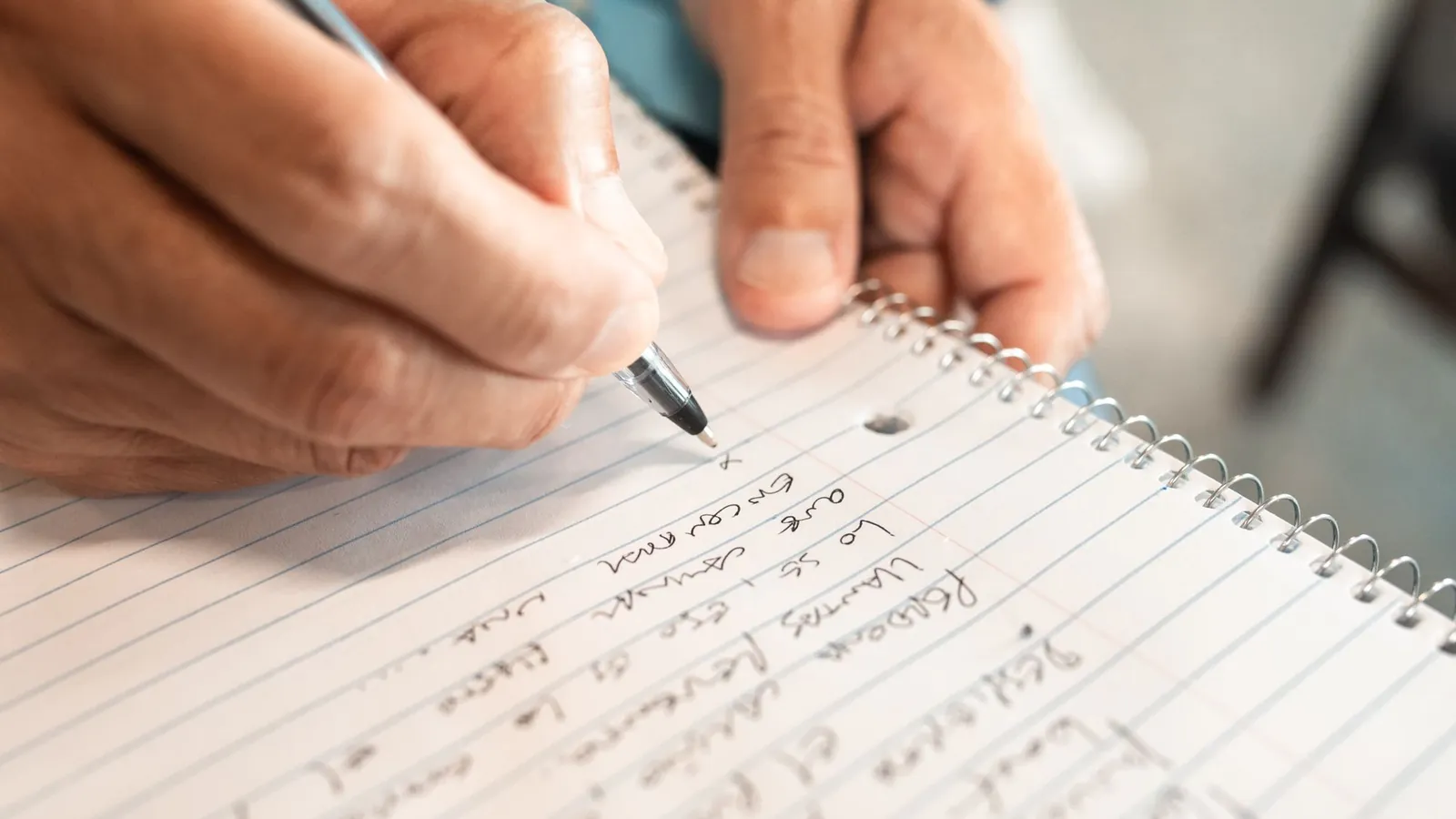 Working through an options trade with pen and paper