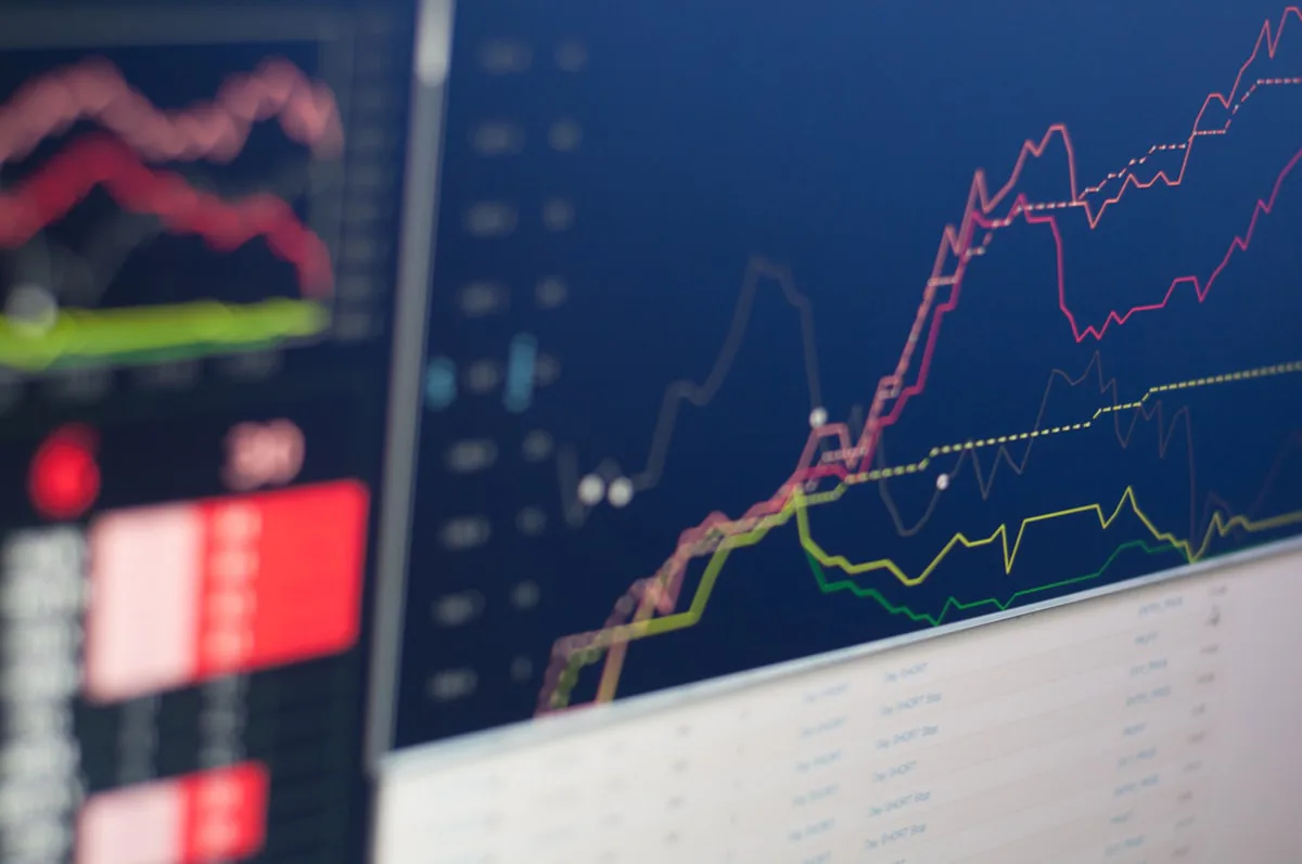 A trading terminal showing index and futures markets, representing the CME contracts a Take Profit Trader account trades