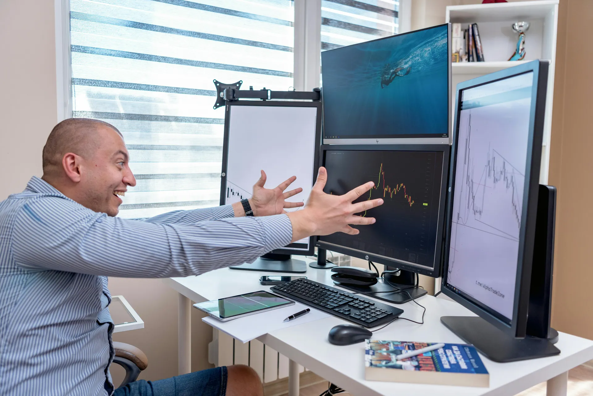Frustrated trader reacting to market moves